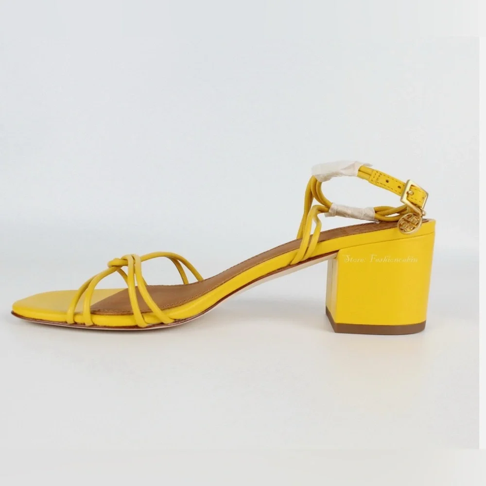 ❤️❤️ Tory Burch Mini Benton Knot Strap Leather Sandal, GOLDFINCH❤️❤️